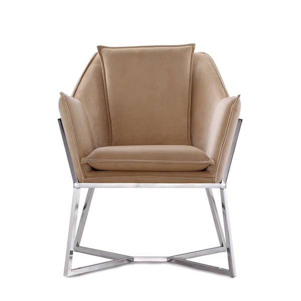 Manhattan Comfort Origami Velvet Accent Chair in Fawn AC052- FN - main